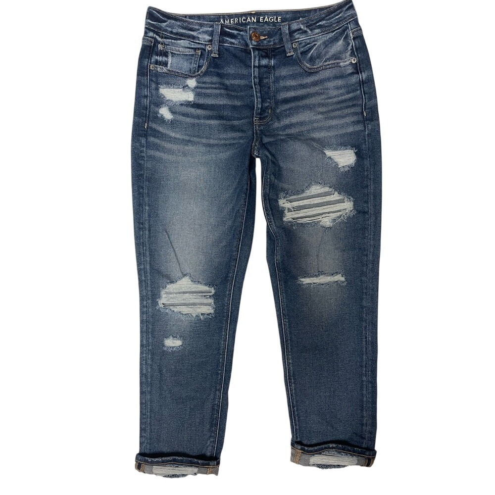 American Eagle Outfitters Tomgirl Distressed Denim Jeans Women's 8